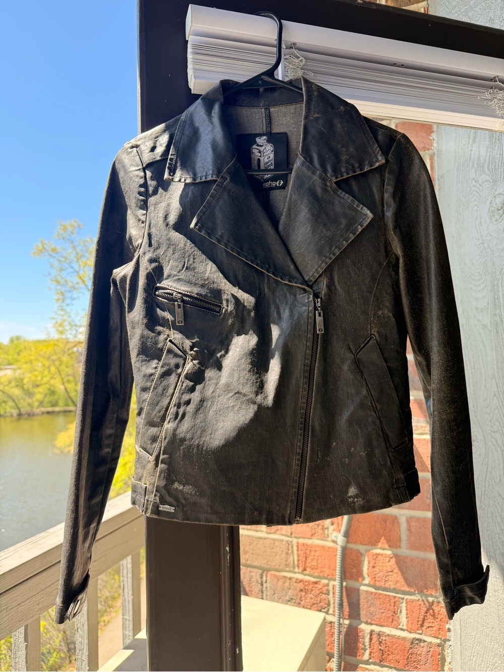 Black Asymmetrical Leather Moto Jacket